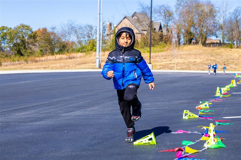 Students participate in a fun run